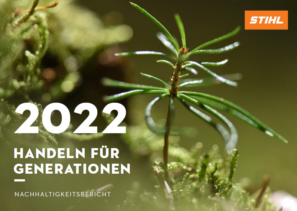 Зображення обкладинки Звіту про сталий розвиток STIHL за 2022 рік